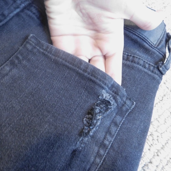 Aeropostale Black Denim Skirt 00 Distressed Jeans - Picture 8 of 8